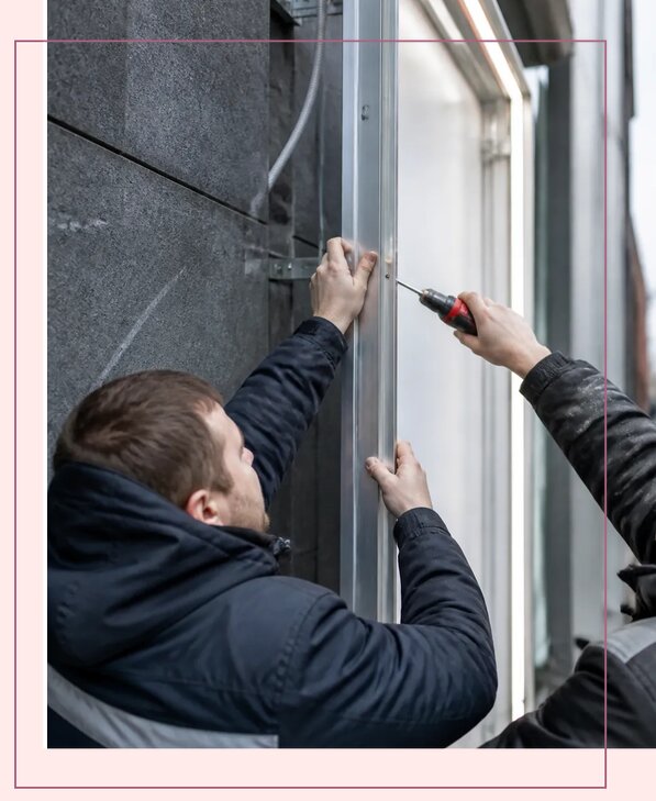 Изготовление и монтаж фреймлайтов для рекламы в Казани