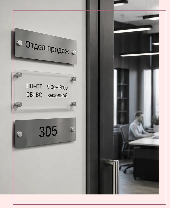 Офисные таблички на дверь в Казани по цене от 5202 р. | Аванза-Кзн